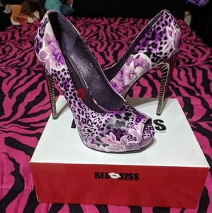 Purple Leopard Redkiss heels